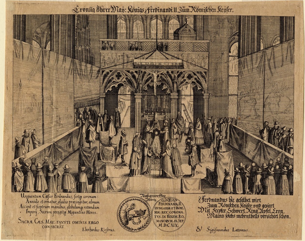 フェルディナンド2世皇帝（1578-1637） - フェルディナンド2世の神聖ローマ皇帝としての戴冠式 作： エーベルハルト・キーザー