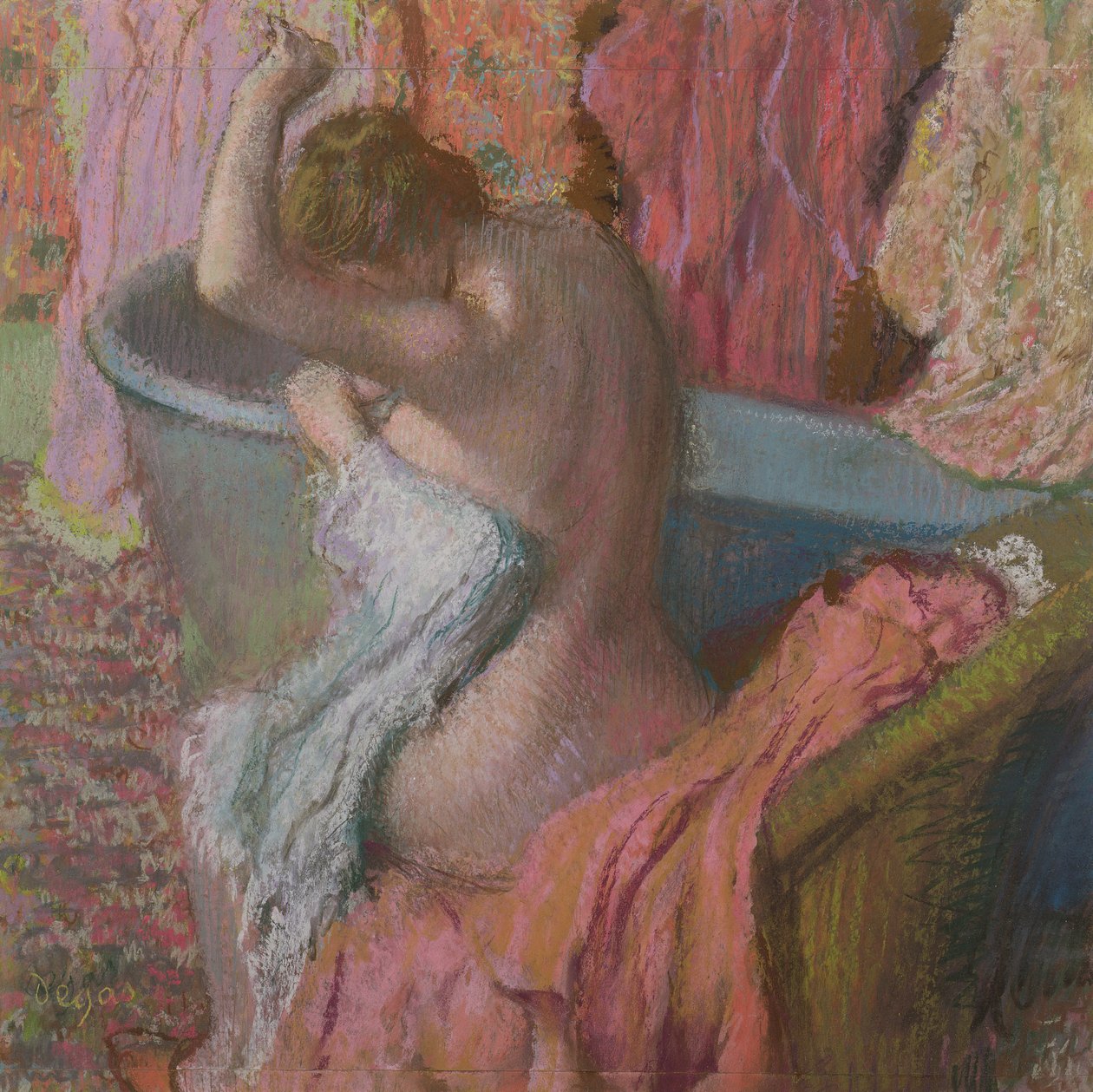 Bather、1899（紙にパステル） 作： エドガー・ドガ