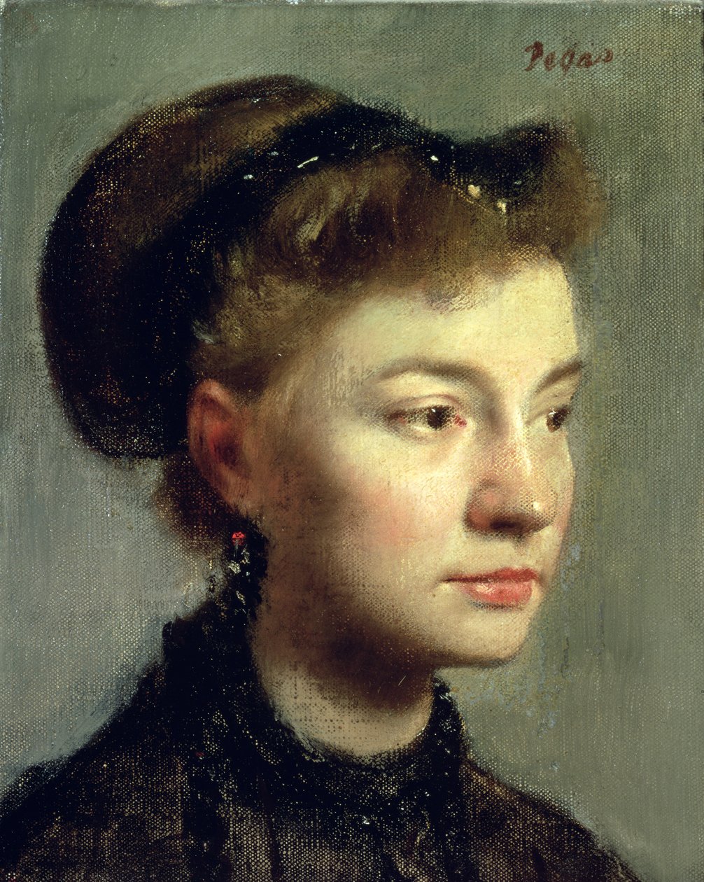 1867年の若い女性の肖像 作： エドガー・ドガ