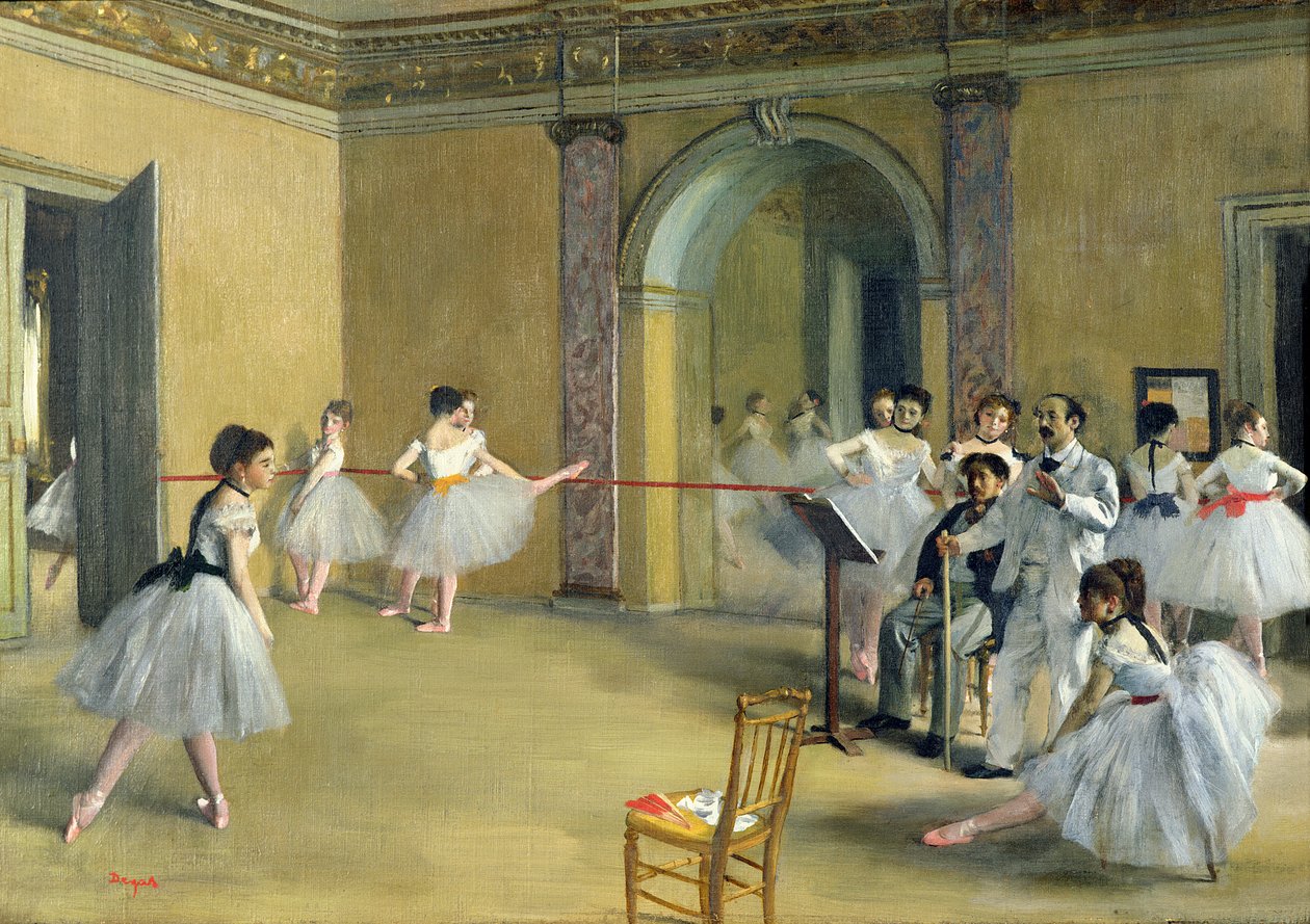 1872年、ルペレティエ通りのオペラ座のダンスホワイエ 作： エドガー・ドガ
