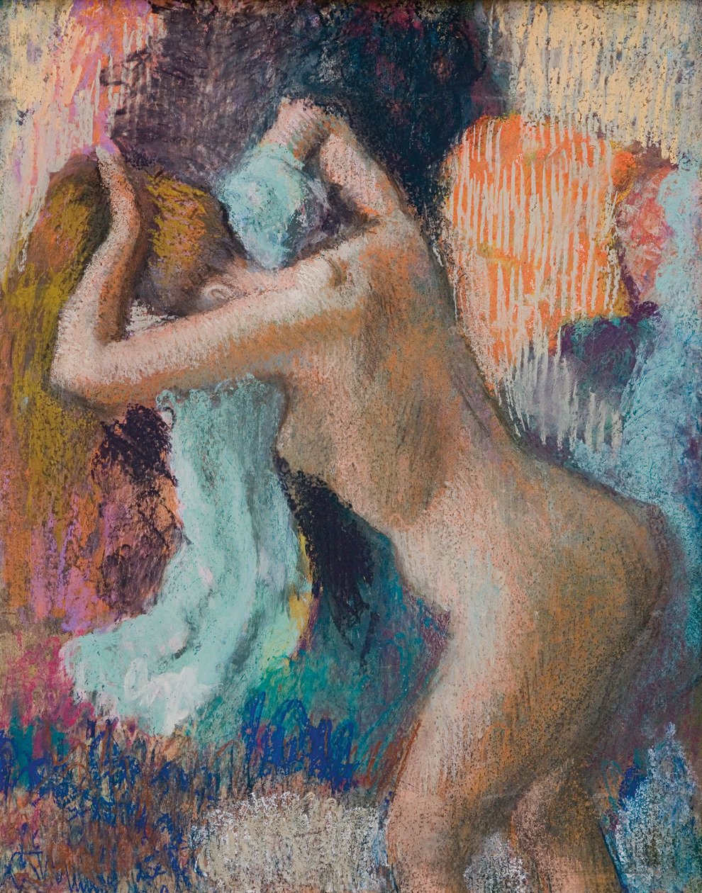 入浴後、女性は体を乾かします。 Apres le bain、femme s "essuyant、c.1890-1895 作： エドガー・ドガ
