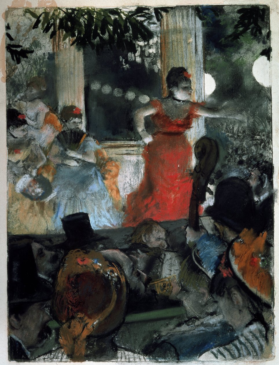 レ・アンバサダーでのカフェ・コンサート エドガー・ドガ（1834-1917）による絵画 1877年 薄暗い 37x27 cm リヨン、美術館 作： エドガー・ドガ