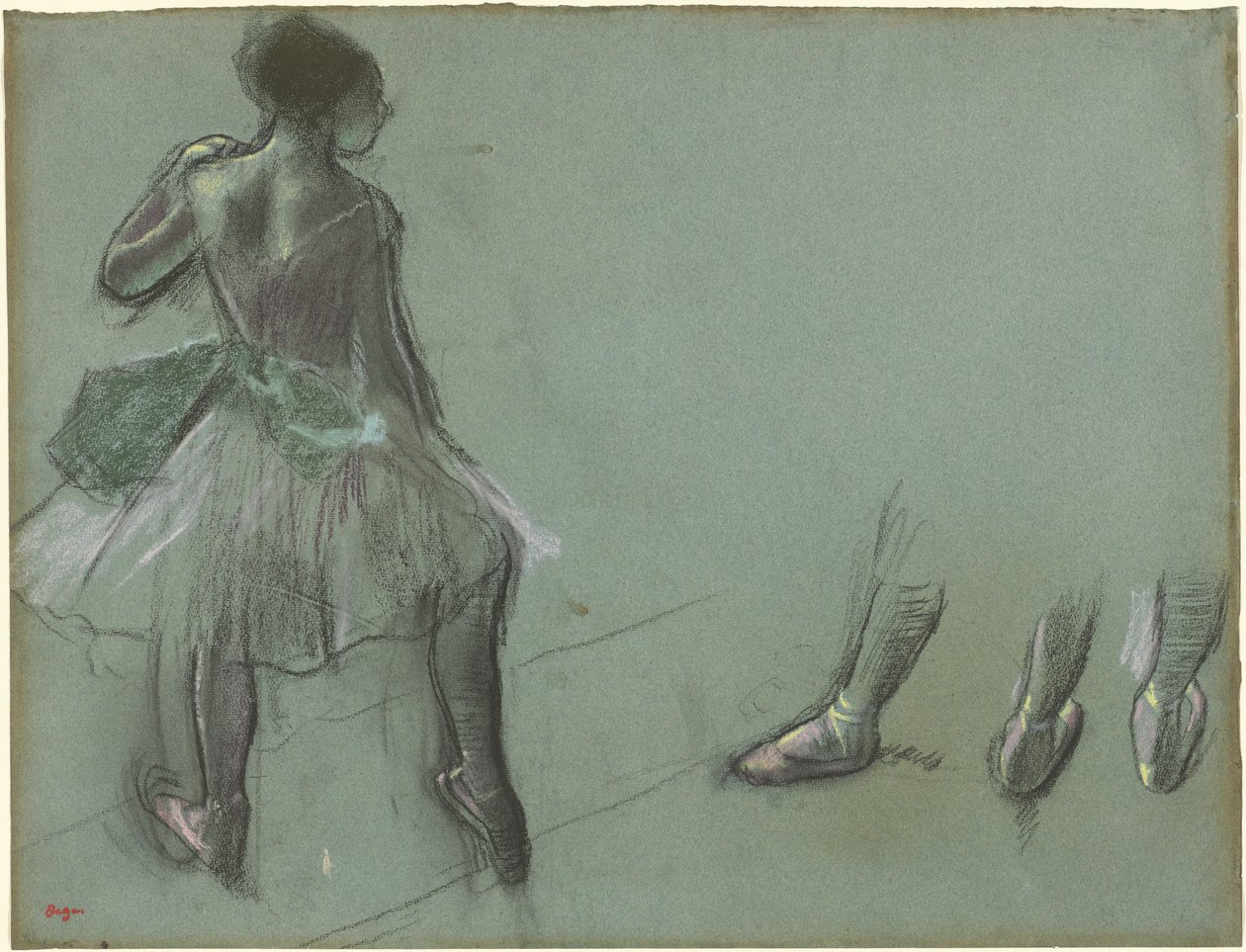 後ろから見たダンサーと足の 3 つの習作、c. 1878年。 作： エドガー・ドガ