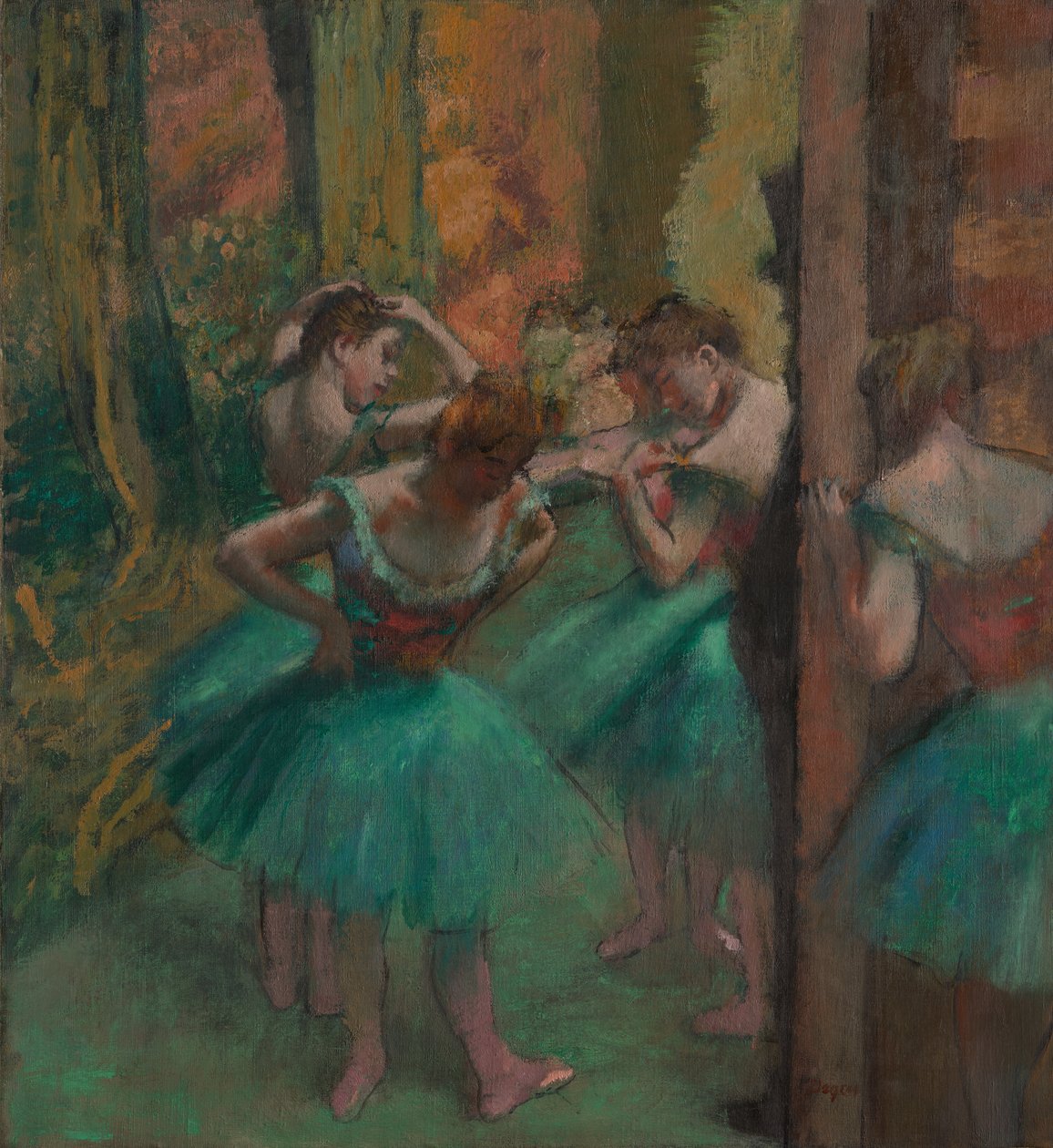 ダンサー、ピンクとグリーン、ca。 1890 作： エドガー・ドガ