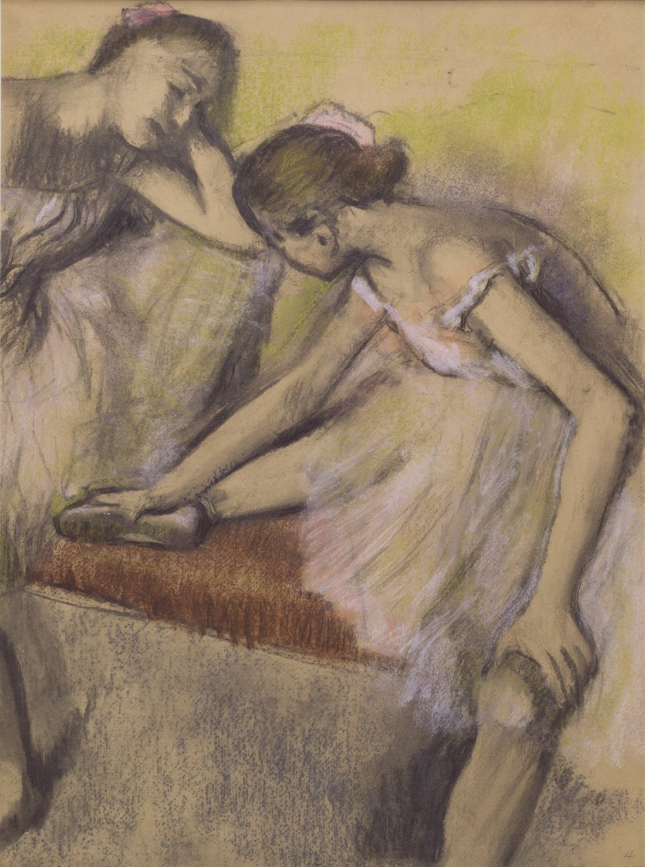 Dancers in Repose, c.1898 (パステルと木炭を薄い紙に描き、薄い支持体に貼り付けたもの) 作： エドガー・ドガ