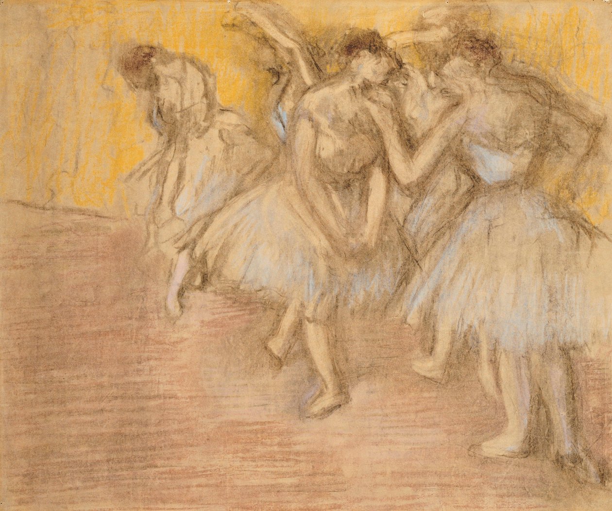 ステージ上の5人のダンサー、1906-08年頃 作： エドガー・ドガ