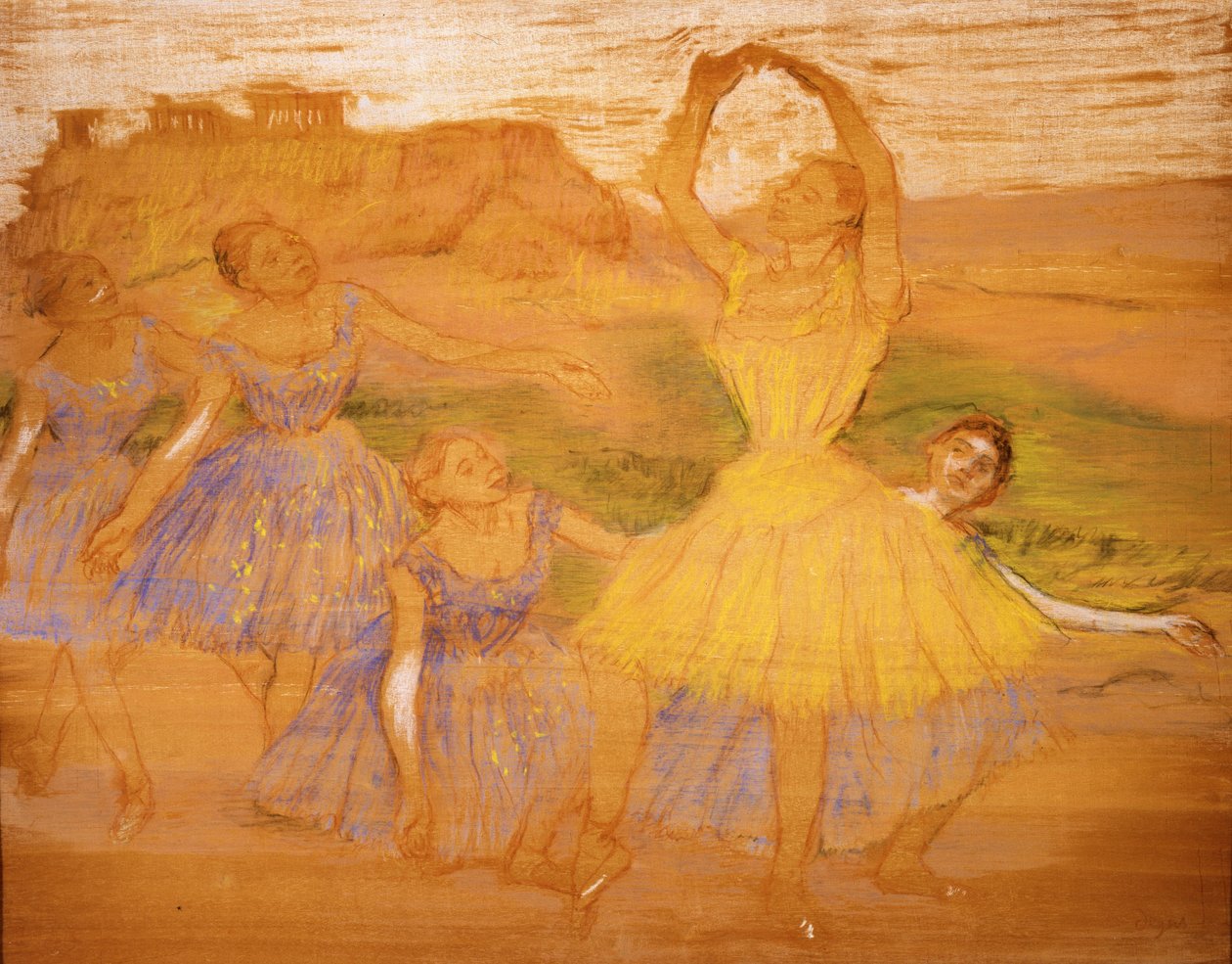 ダンサーのグループ、1895-1897年頃 作： エドガー・ドガ