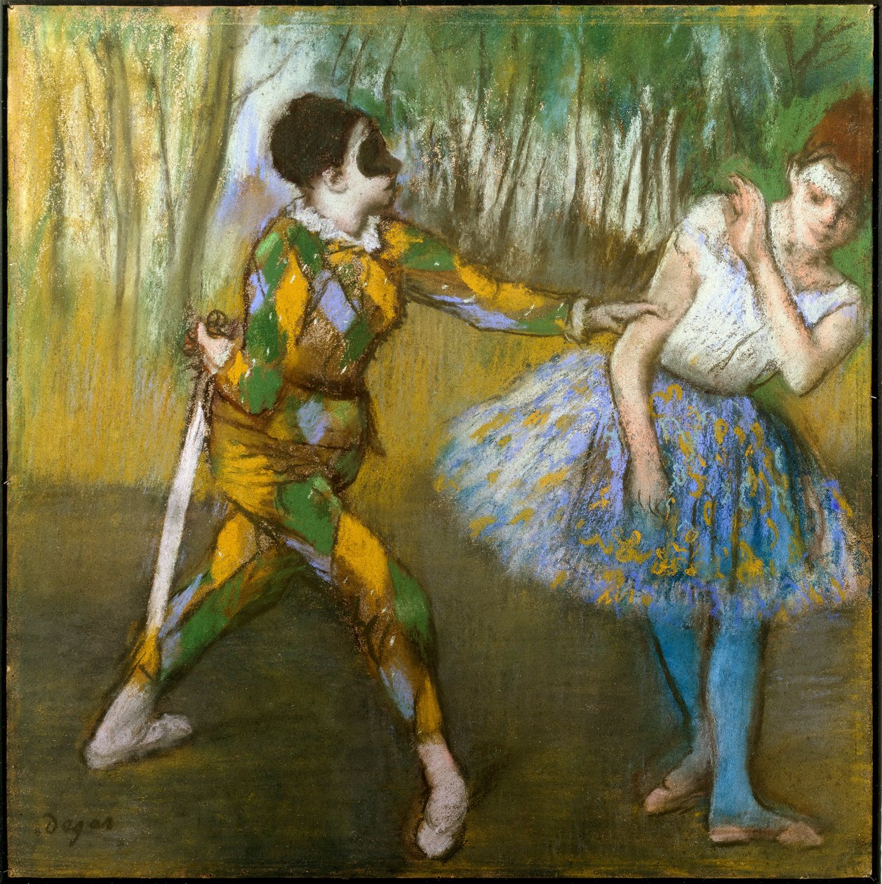 ハーレクインとコロンビーヌエドガー・ドガ（1834-1917）の絵画 作： エドガー・ドガ