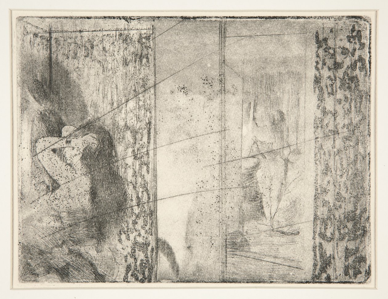 Loges d&39;Actrices（女優のドレッシングルーム）、c.1875（エッチングとアクアチント） 作： エドガー・ドガ