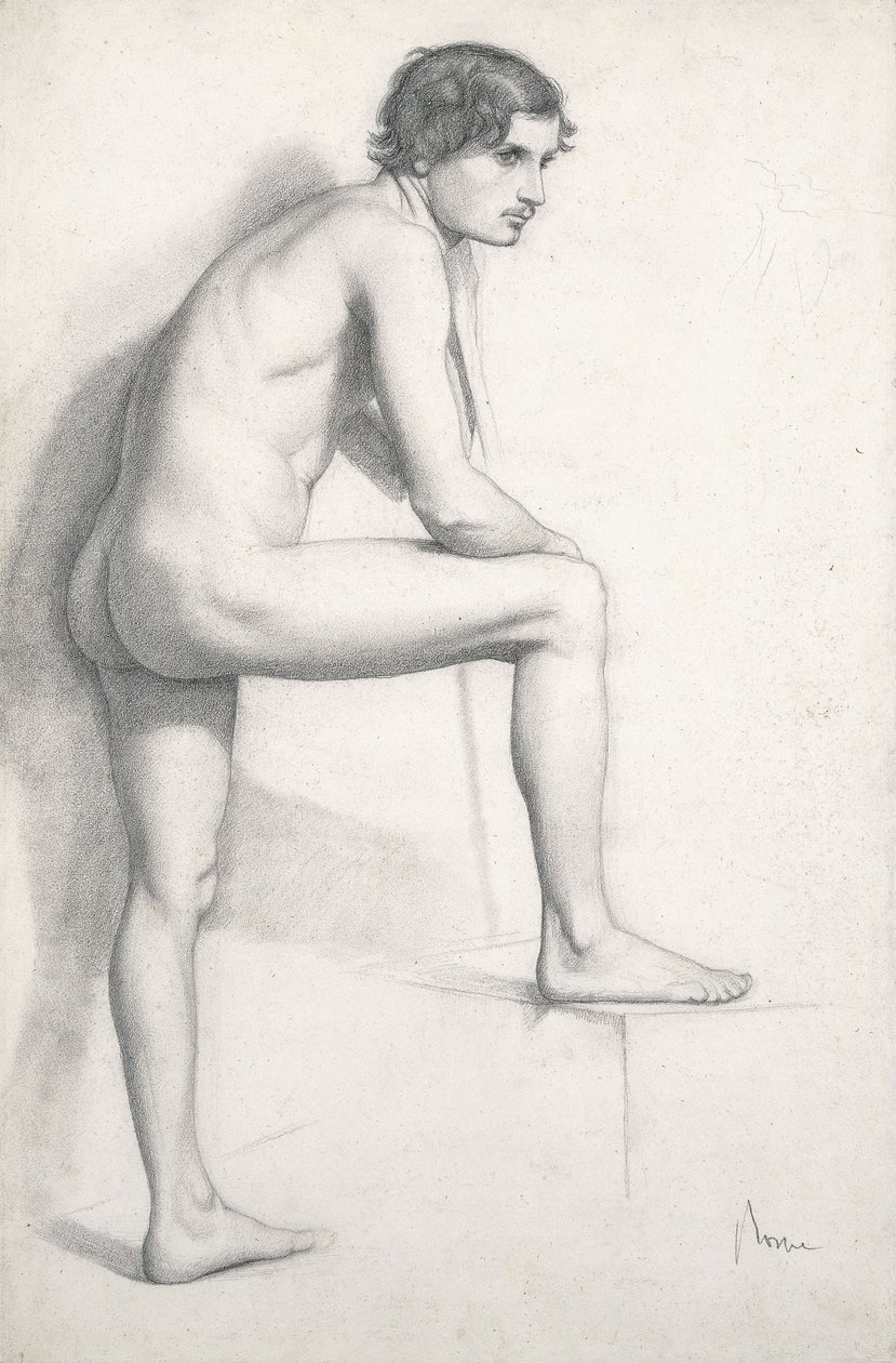 ヌード研究、c.1858 作： エドガー・ドガ