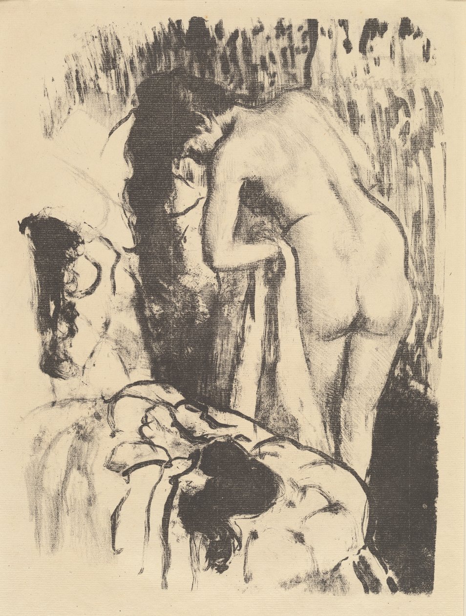 裸の女性が立って自分を乾かす（Femme nue debout、a sa toilette）、c.1890 作： エドガー・ドガ