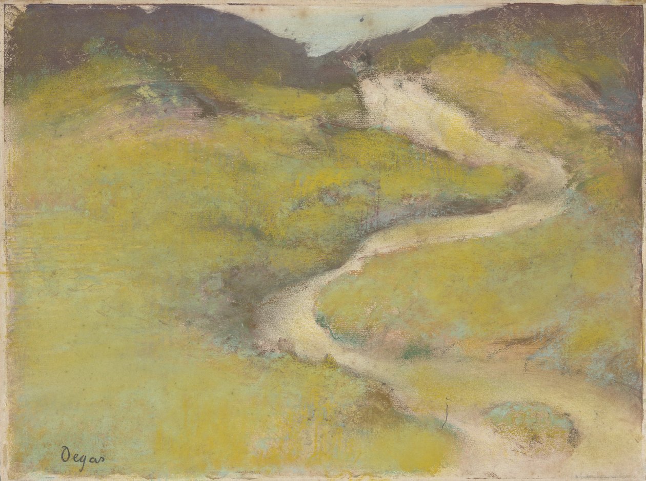 Pathway in a Field、1890（油中のモノタイプよりパステル） 作： エドガー・ドガ