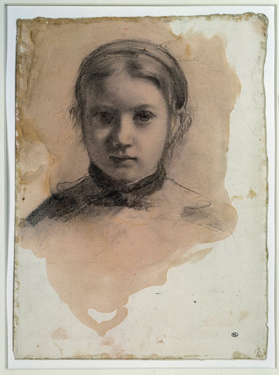 Edgar Degasによる「” Bellelli家族」の描画のためのGiovanna Bellelliスタディの肖像 作： エドガー・ドガ