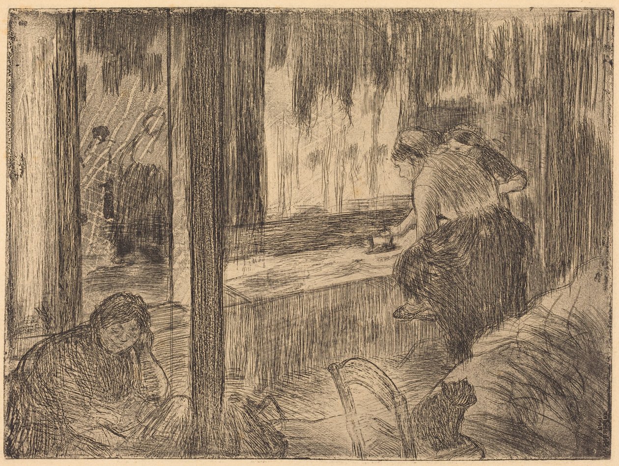 『The Laundresses』（洗濯婦たち（アイロンがけ）） 作： エドガー・ドガ