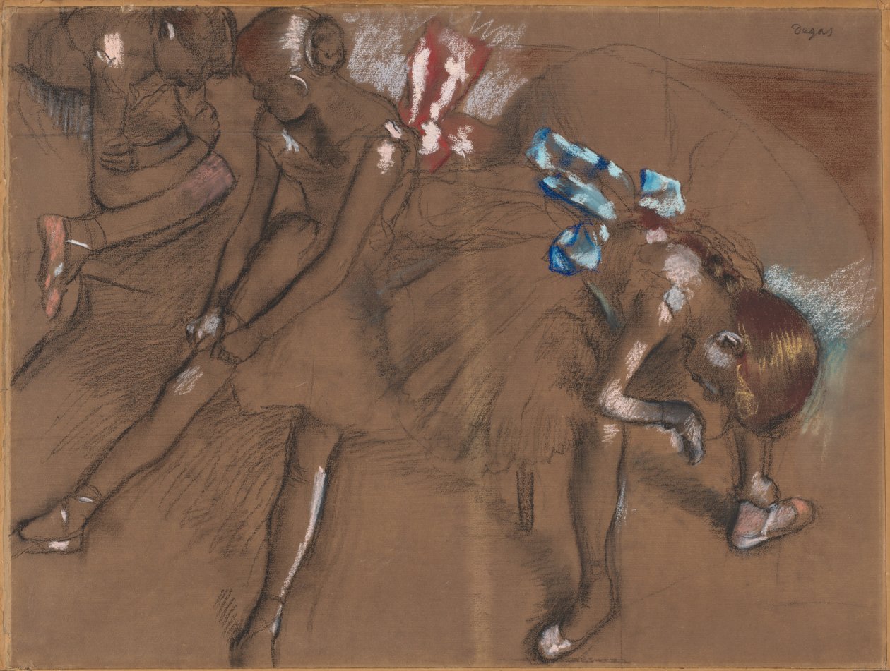 休憩する 3 人のダンサー、c. 1880年。 作： エドガー・ドガ