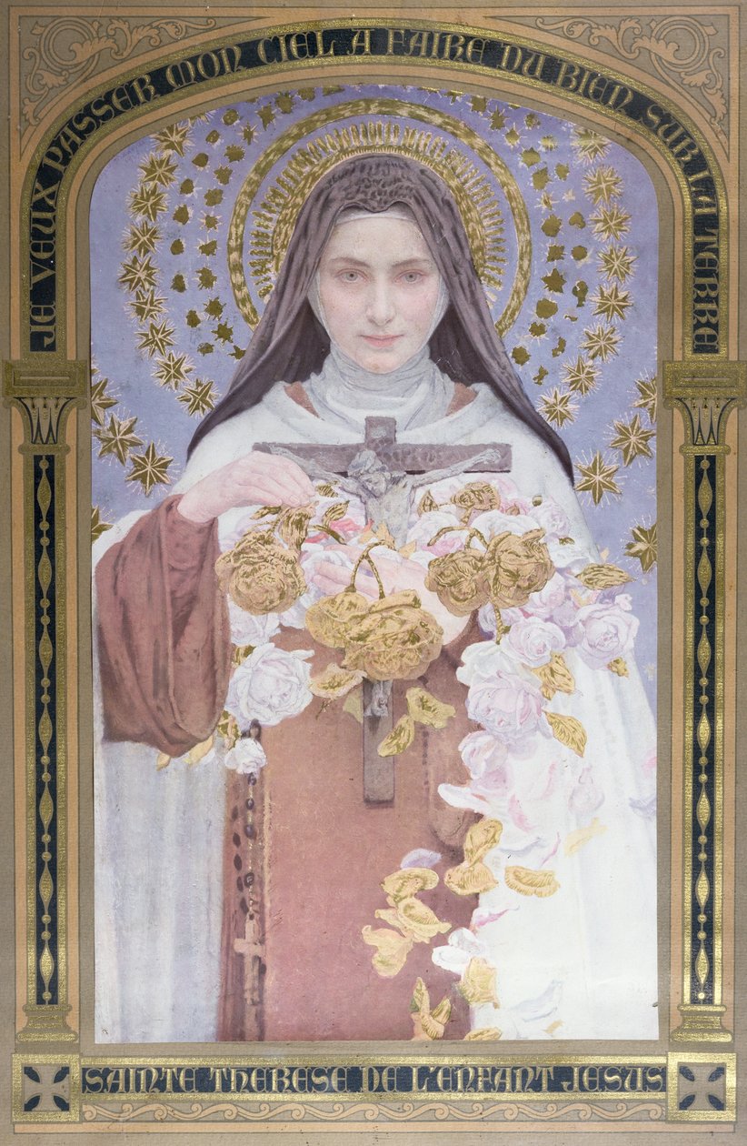 リジューの聖テレーズ（1873-97） 1928年 （紙に水彩画） 作： エドガー・マクサンス