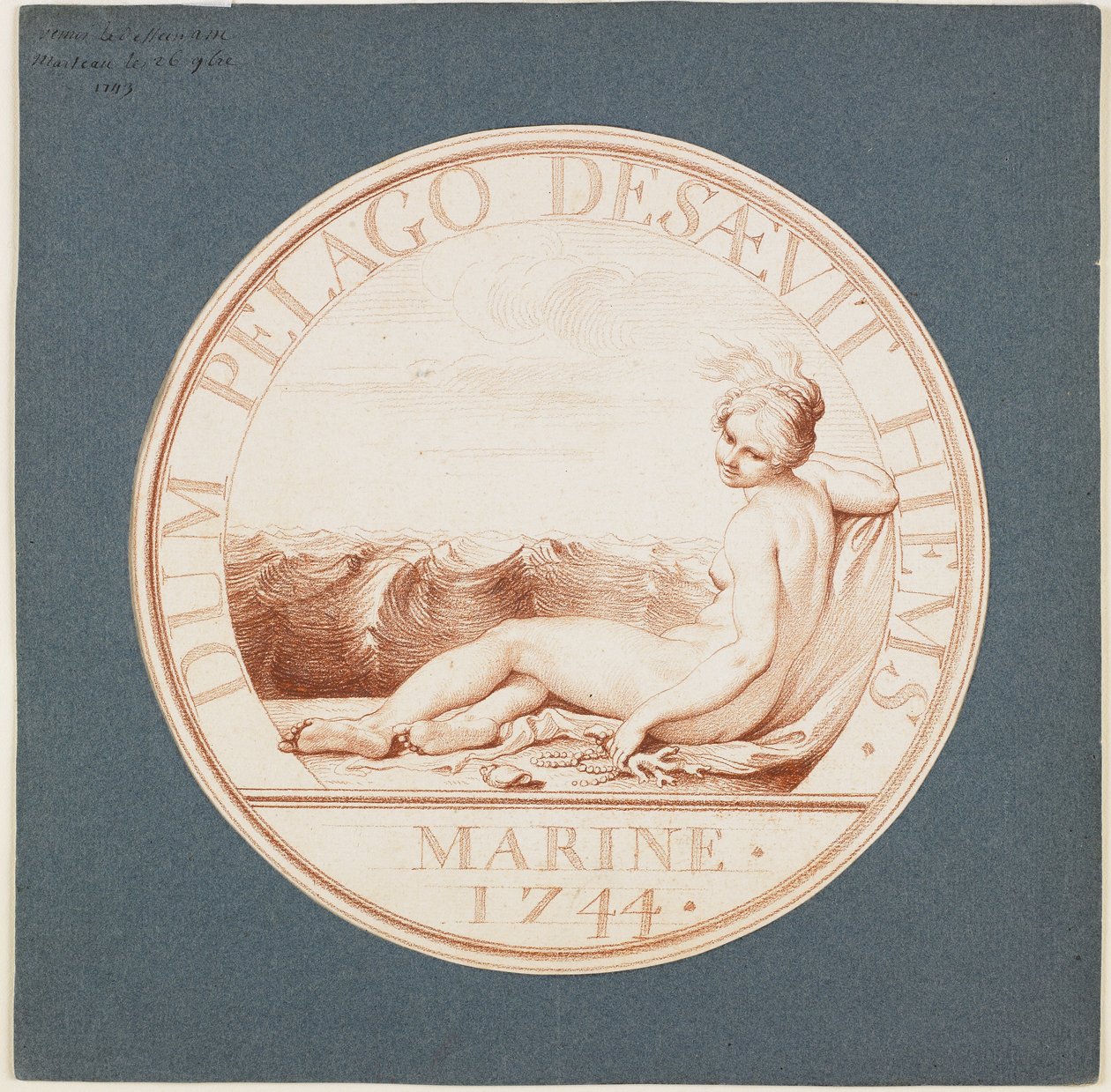 海洋寓話、c。 1743（赤チョーク） 作： エドメ・ブシャルドン