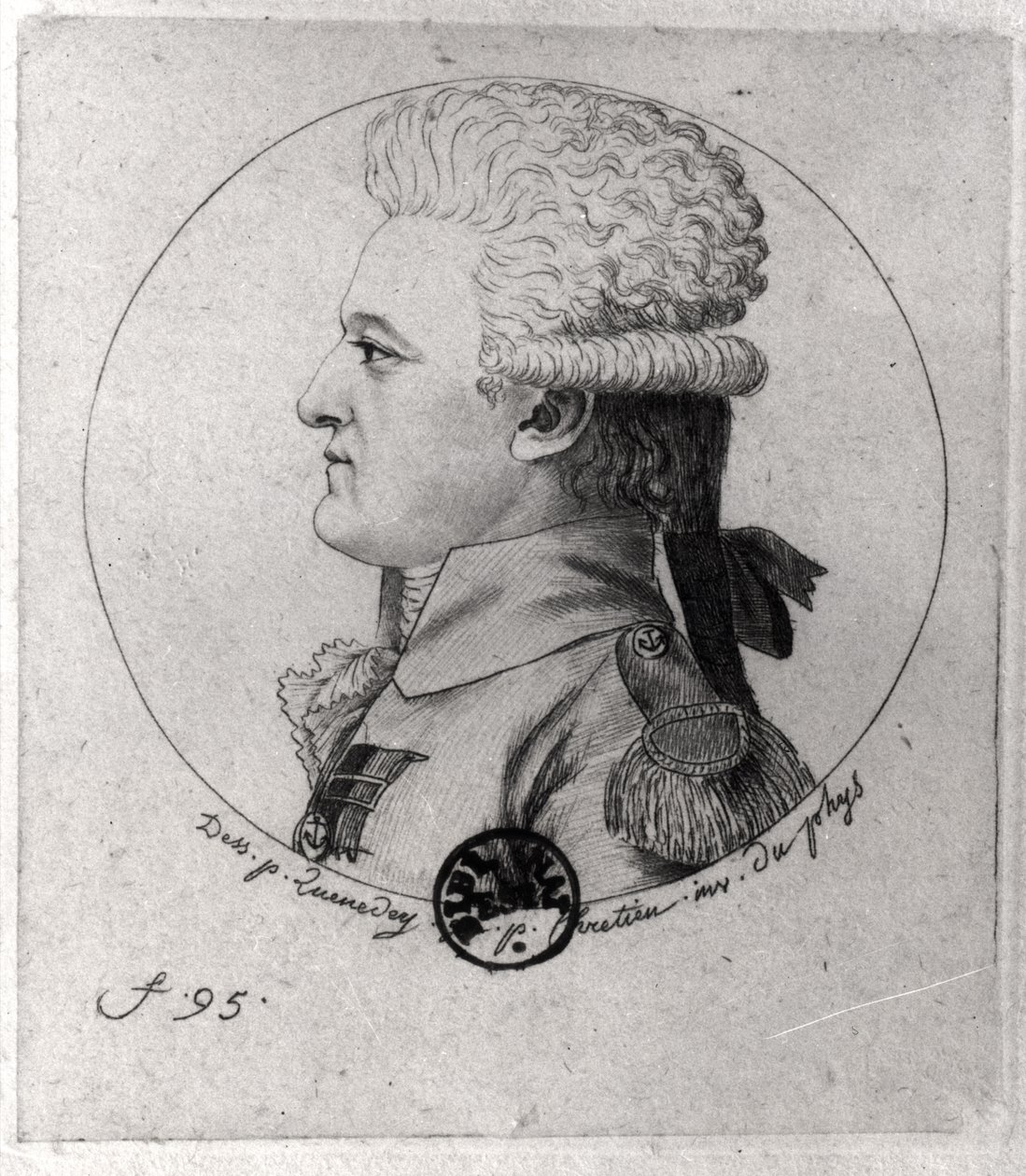 ピエールシャルルドヴィルヌーヴ（1763-1806）の肖像画、ジルルイクレティアン（1754-1811）によって彫刻 作： エドメ・クネディ