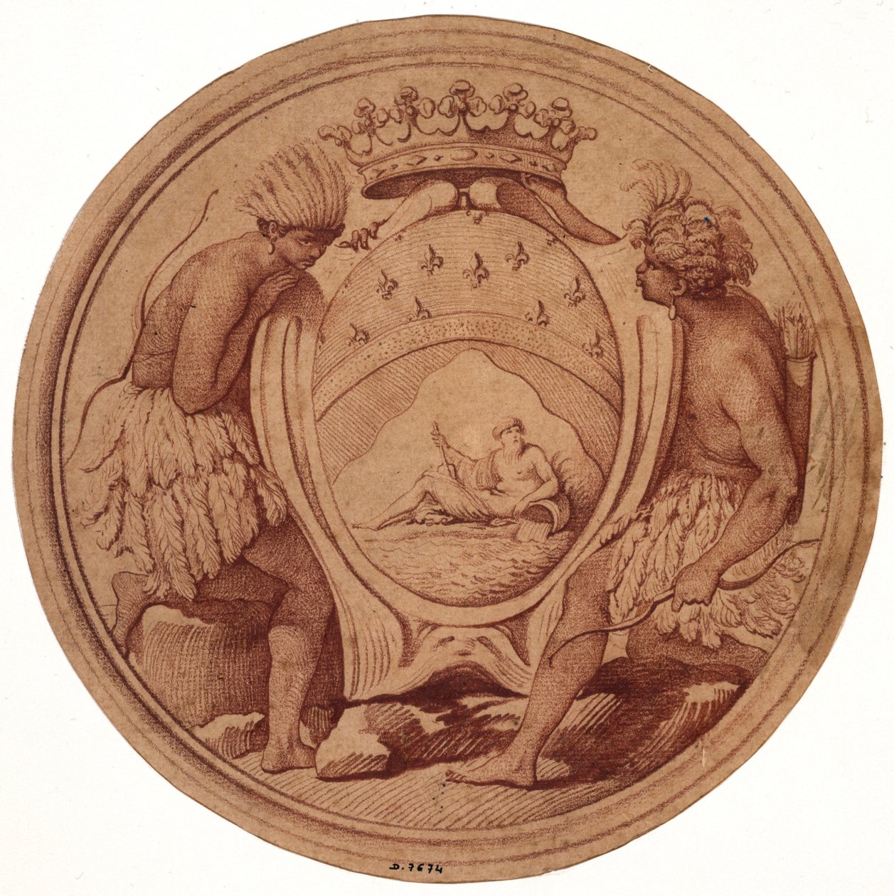 Entwurf für eine Medaille für die Compagnie des Indes 作： エドメ・ブシャルドン