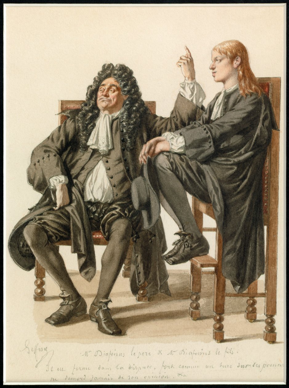 ディアフォワルス父子の肖像、1870年頃（水彩画） 作： エドモンド・エメ・フロランタン・ジェフロイ