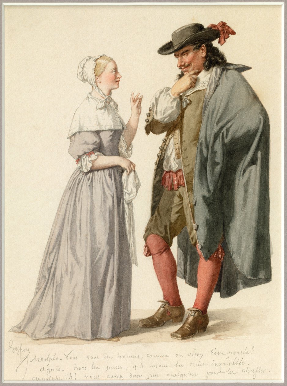 アニエスとアルノルフの肖像 1870年頃（水彩画） 作： エドモンド・エメ・フロランタン・ジェフロイ