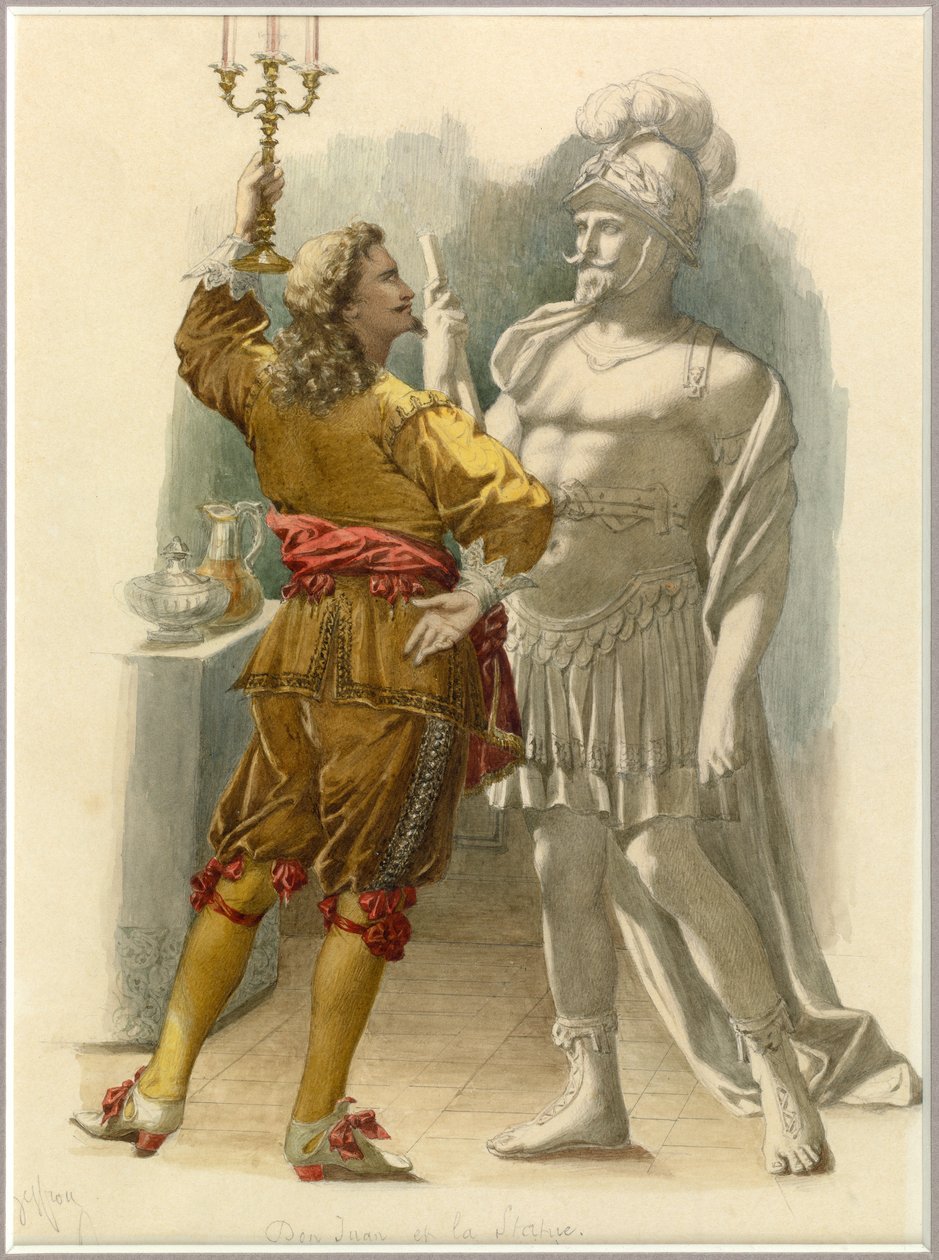 ドン・フアンと彫像の肖像 1870年頃（水彩画） 作： エドモンド・エメ・フロランタン・ジェフロイ