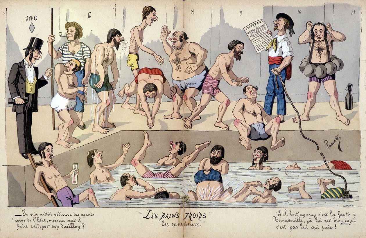 ラブラートによるフランス社会の漫画：銭湯 作： エドモンド・ラブラテ