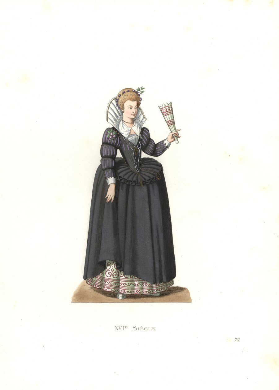 ヘンリー3世の時代のフランス人女性 作： EdmondLechevallier-Chevignard