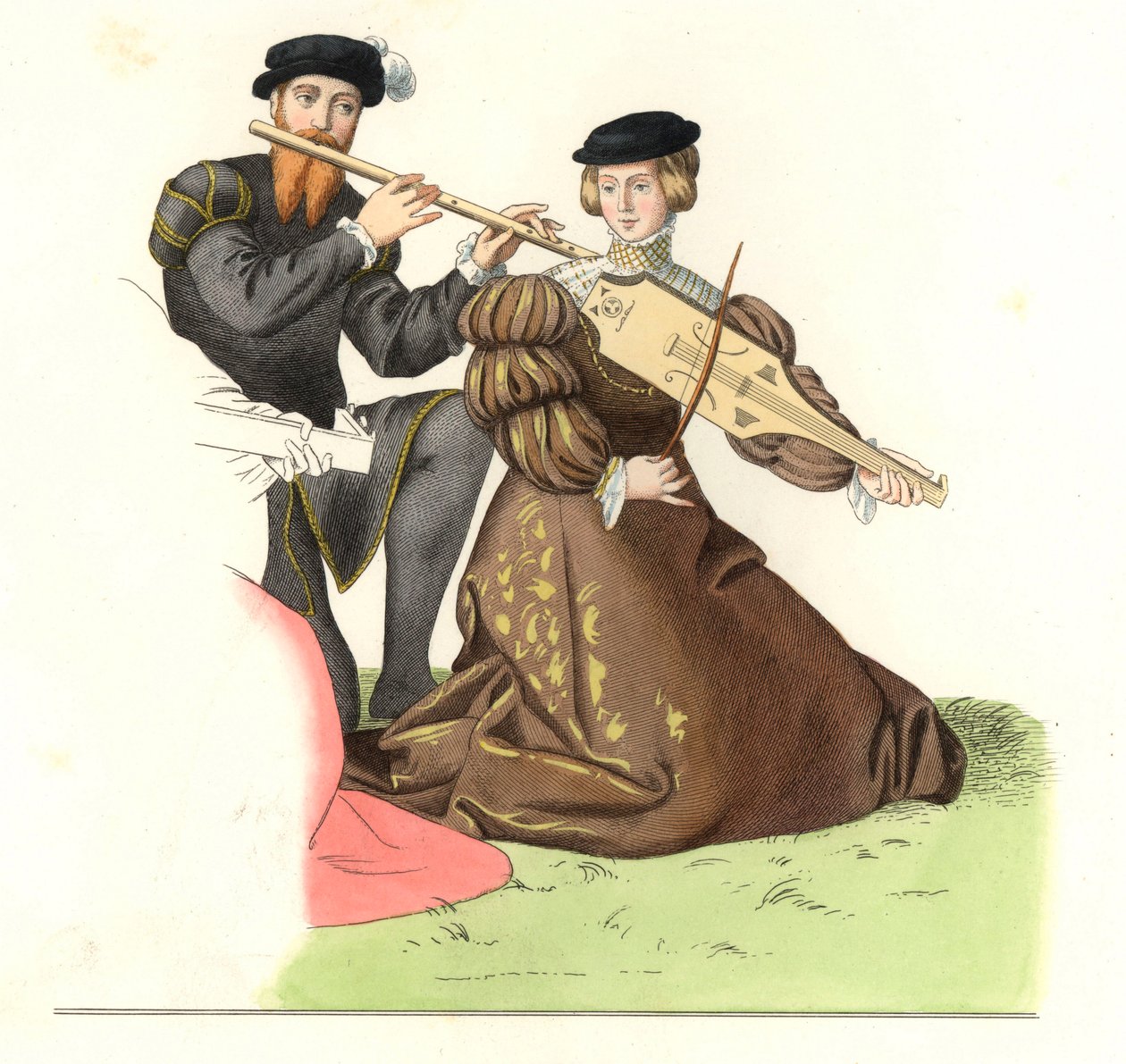 Gentilhomme et dame、イギリス人ミュージシャンのカップル 作： EdmondLechevallier-Chevignard