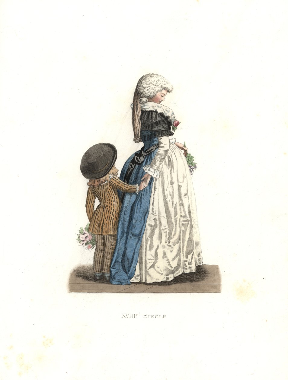 若い女性と小さな男の子（フランス 作： EdmondLechevallier-Chevignard