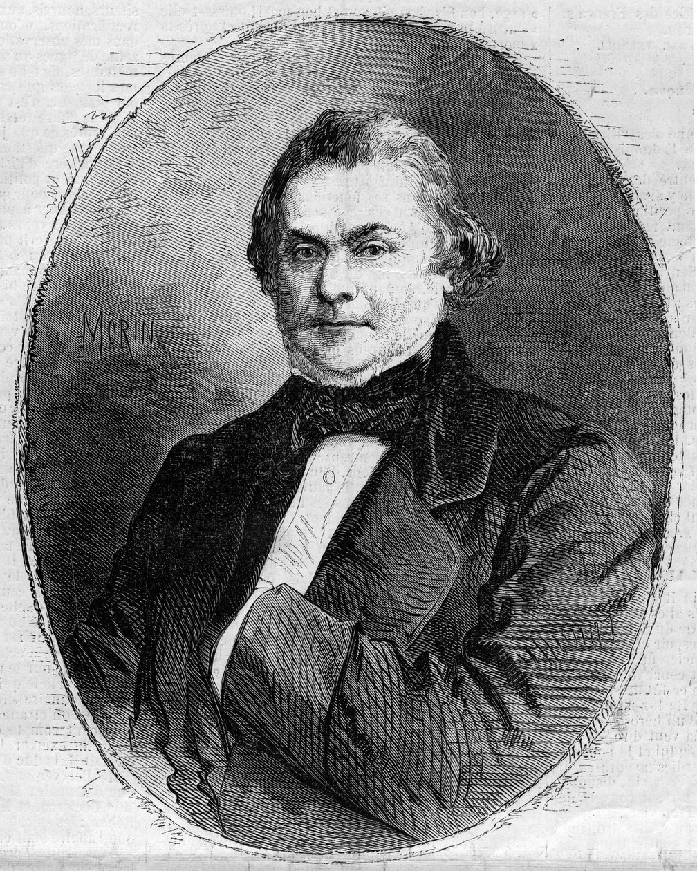 フランスの行政官・政治家であるクロード・アルフォンス・デラングル（1797-1869）の肖像。1858年6月26日付『イラストレーション・ワールド』63号に掲載されたモランの版画。 作： エドモンド・モリン