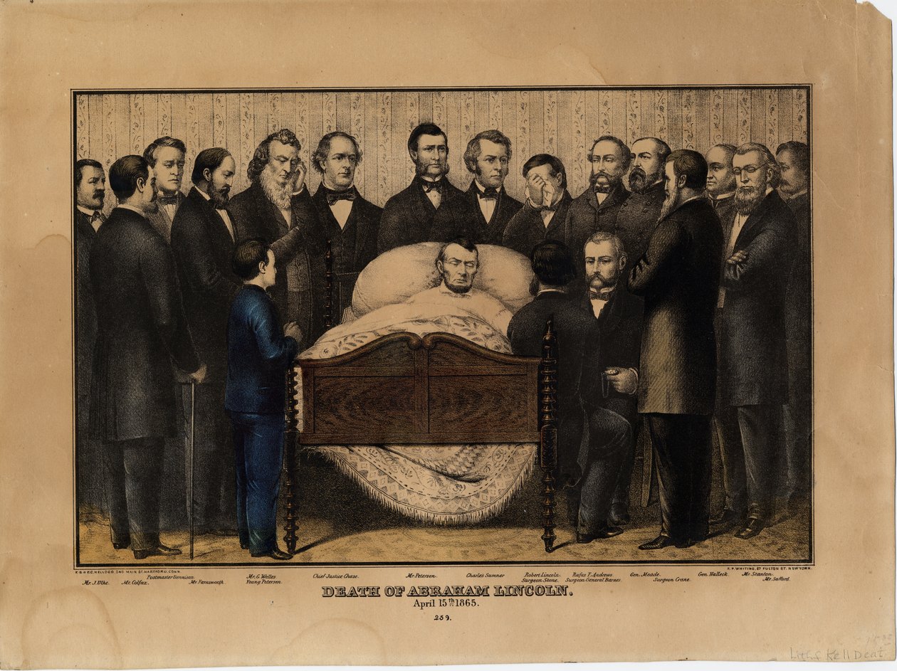 アブラハムリンカーンの死、1865年4月15日 作： エドマンド・バーク・ケロッグ