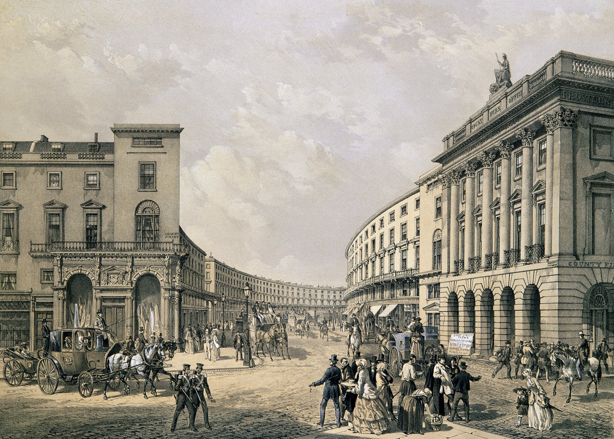クアドラント、リージェントストリート、パブ。 1852（リトグラフ） 作： エドマンド・ウォーカー