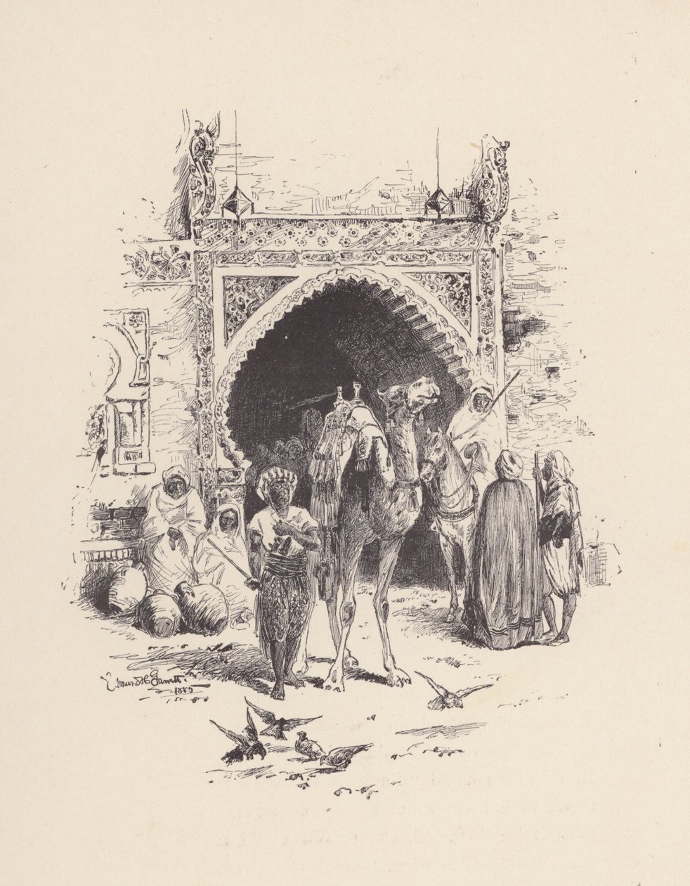 ジョン・キーツ作『聖アグネスの前夜』の挿絵（リトグラフ） 作： エドマンド・ヘンリー・ギャレット