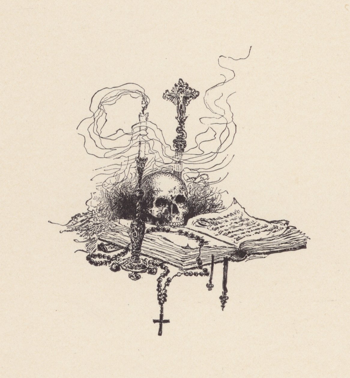 ジョン・キーツ作『聖アグネスの前夜』の挿絵（リトグラフ） 作： エドマンド・ヘンリー・ギャレット