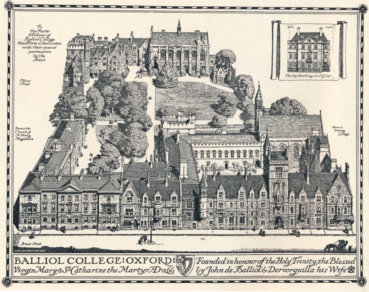 Balliol College、オックスフォード、1905 作： エドモンド・ホルトNew