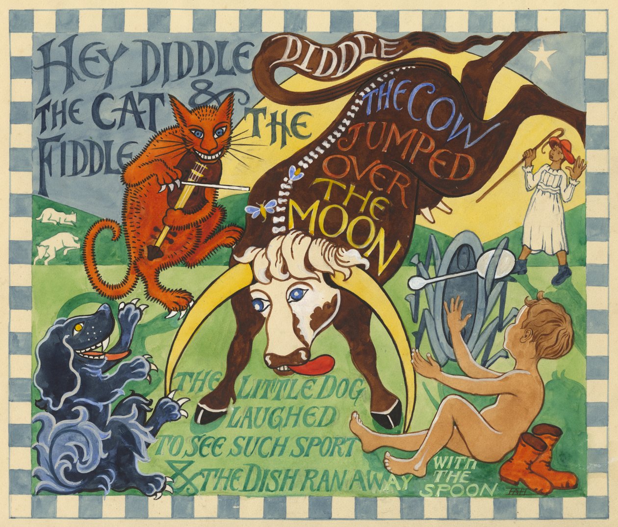 ヘイ・ディドル・ディドル、1935年頃（紙にガッシュ） 作： エドマンドハンター