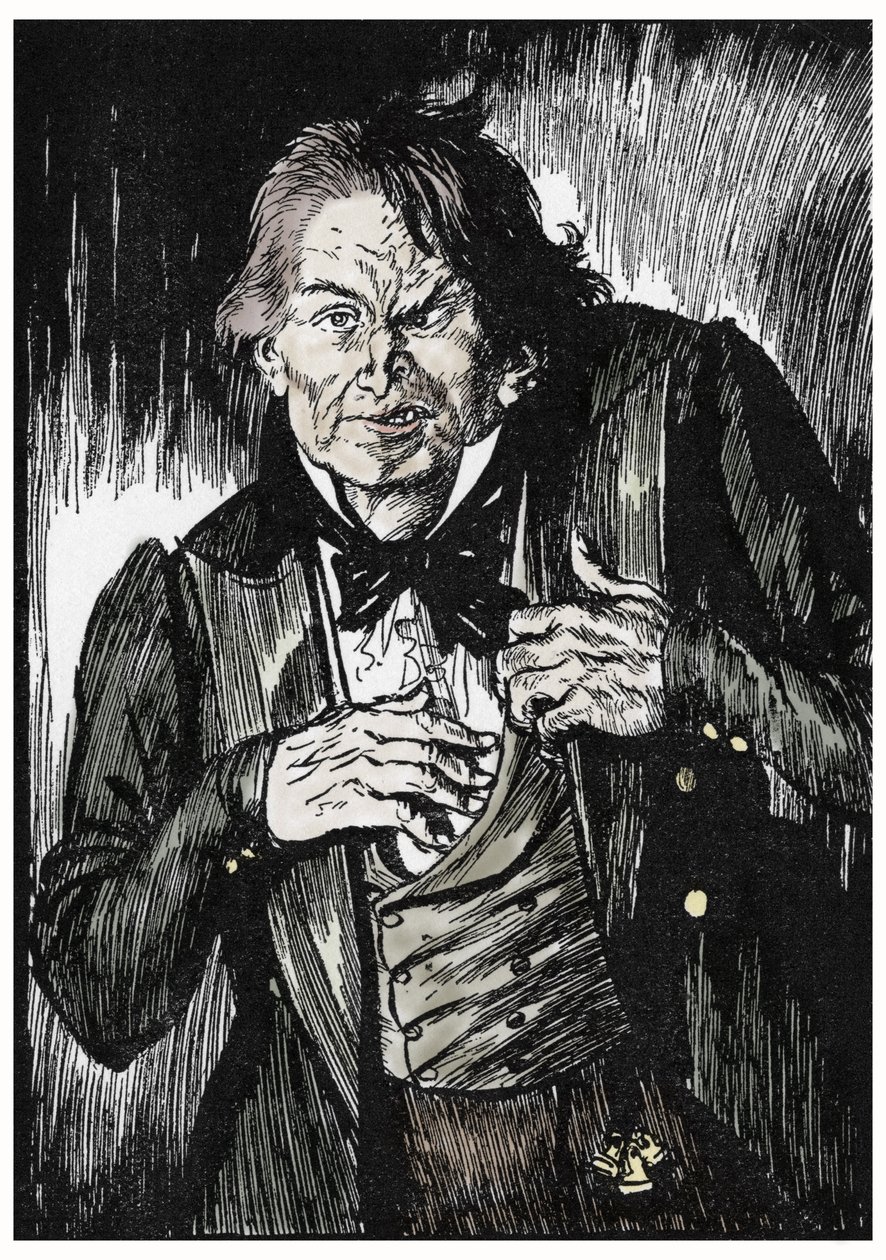 Mr Hyde depois de tomar o antídoto se transforma em Dr Jekyll, Ilustração de Edmund Joseph Sullivan (1869-1933) para o romance L