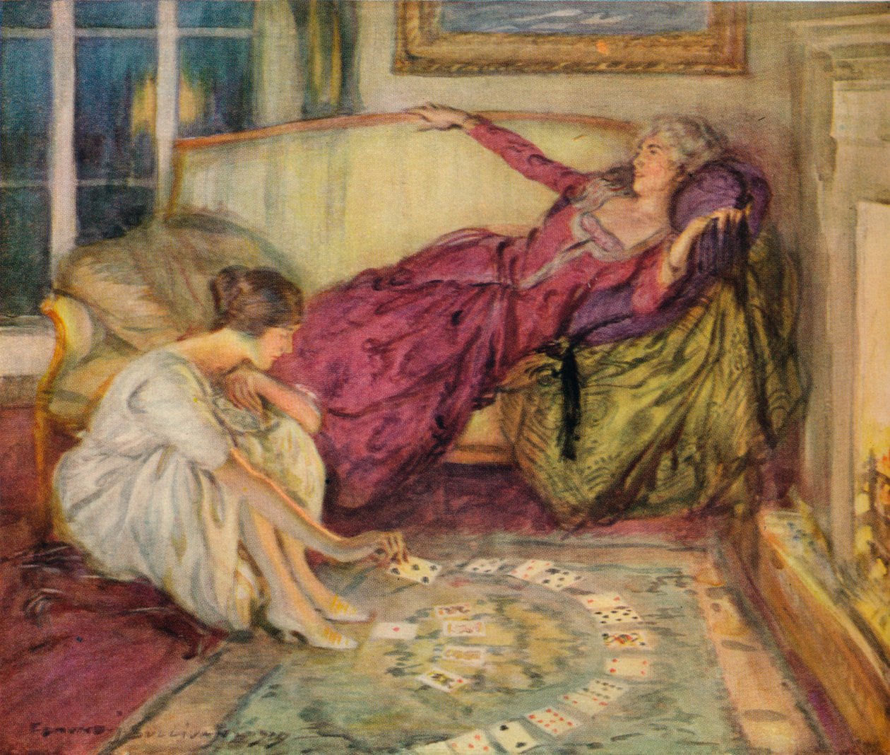 カードの落下、c1889-1924、1924 作： エドマンドジョセフサリバン