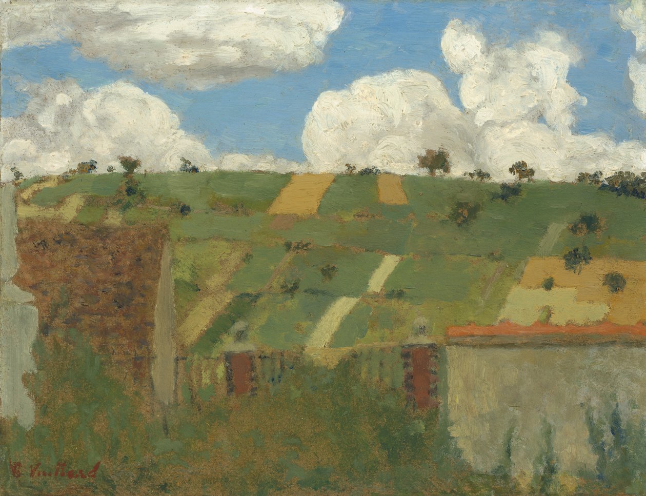 イルドフランスの風景、1894年頃（ダンボールに油彩） 作： エドゥアール・ヴィラード