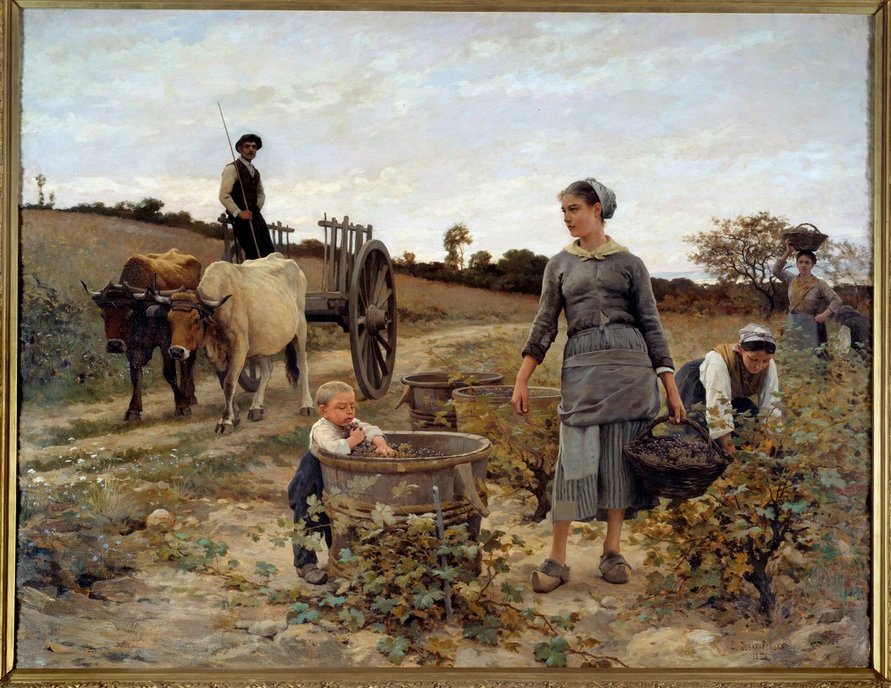 ラングドックのブドウ畑の隅っこ エドゥアール・ドバ・ポンサン（1847-1913）の絵 1886年 日。2,02x2,6 m ナント、ミュゼ・デ・ボザール 作： エドゥアール・デバット・ポンサン