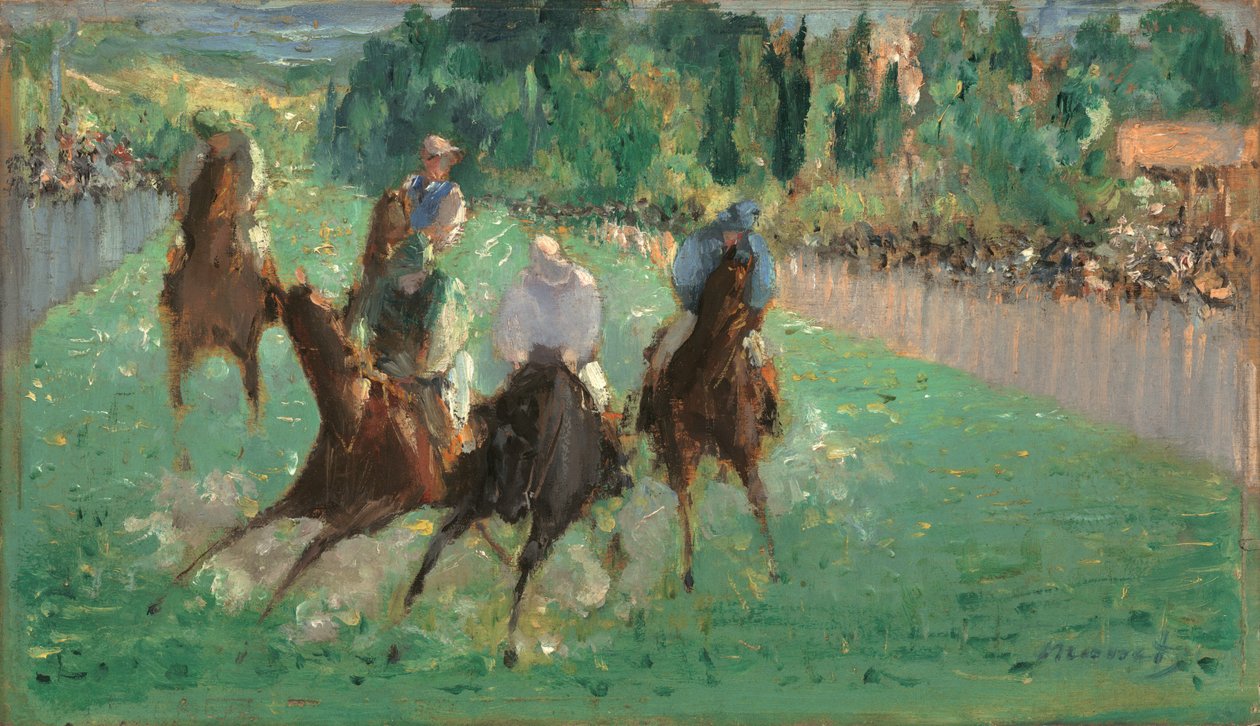 レースでは、c。 1875年。 作： エドゥアールマネ