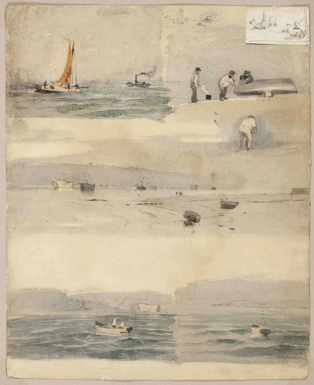 作者：エドゥアール・マネ - 海の風景のスケッチ（レクト）、1852-83年 作： エドゥアールマネ