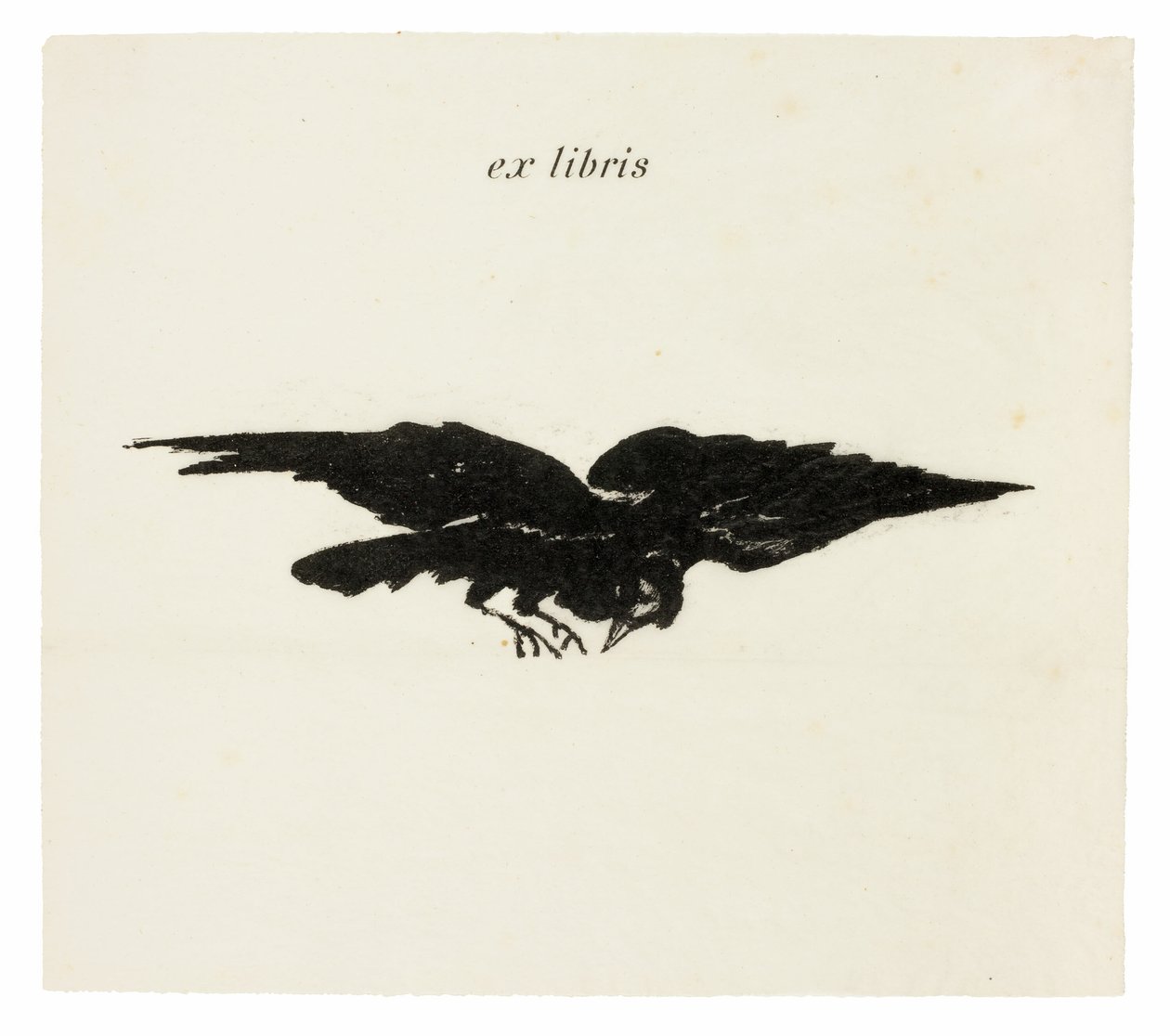 Flying Raven: ex libris, from The Raven (Le Corbeau) 作： エドゥアールマネ