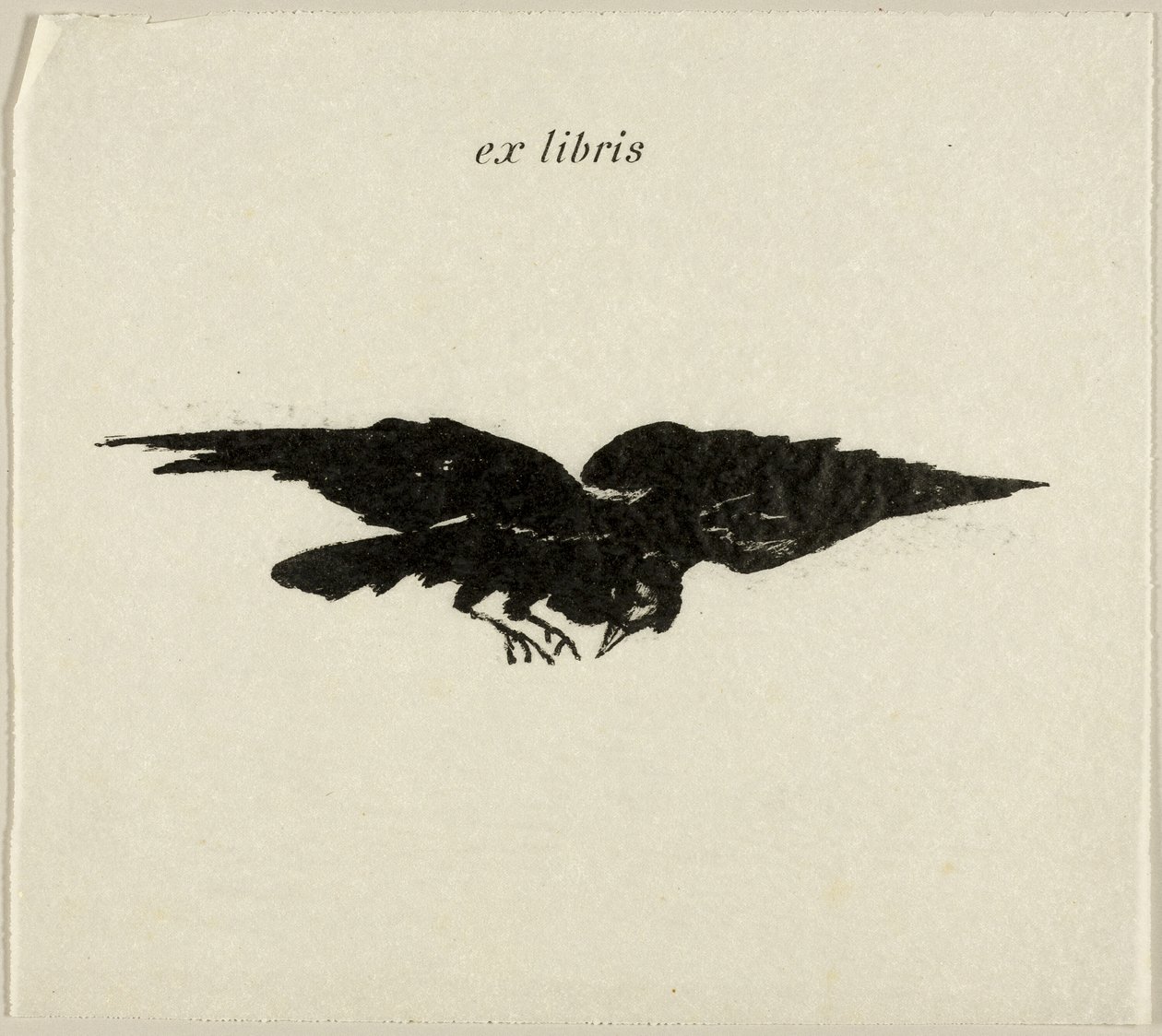 Flying Raven: ex libris, from The Raven (Le Corbeau) 作： エドゥアールマネ