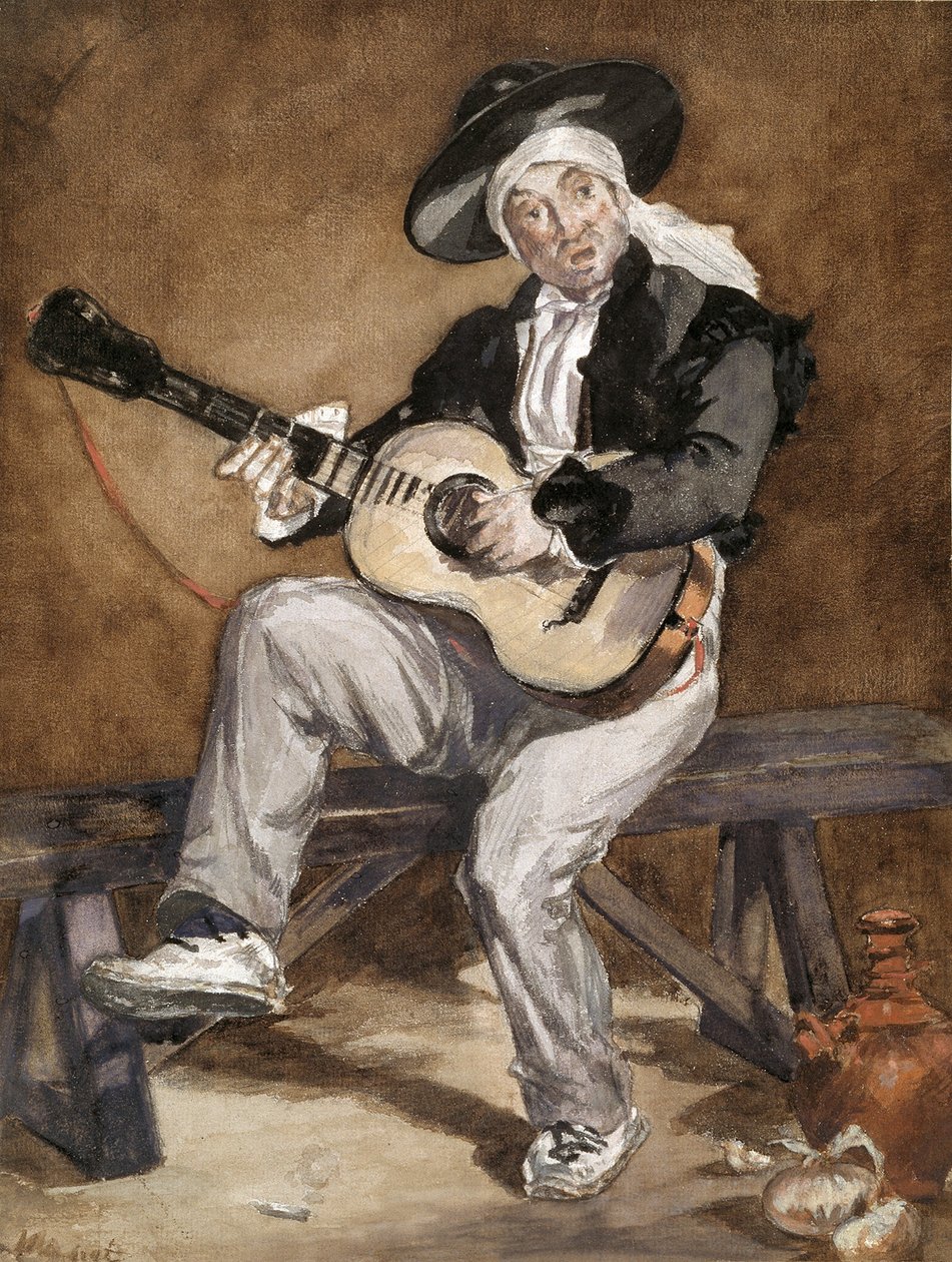 フランス語  Le Chanteur espagnol スペインの歌手 作： エドゥアールマネ