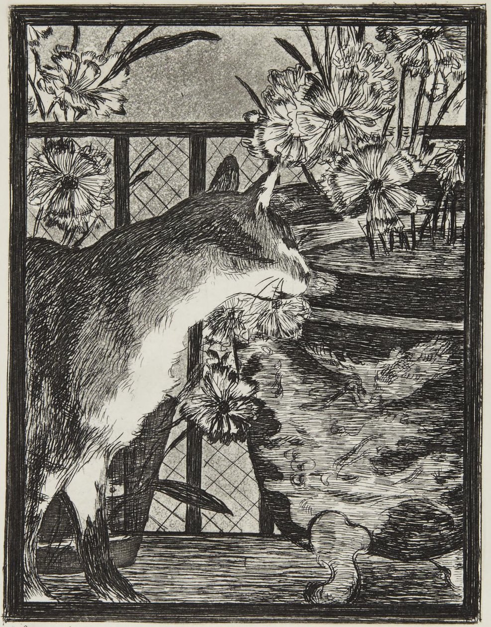 『猫と花』（Le chat et les fleurs） 作： エドゥアールマネ