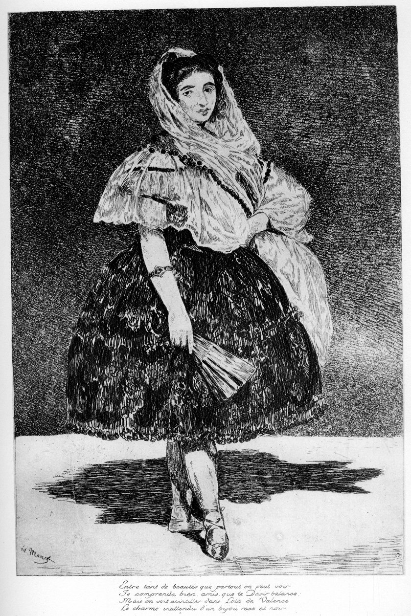 Lola de Valence、c1850-1880 1924 作： エドゥアールマネ