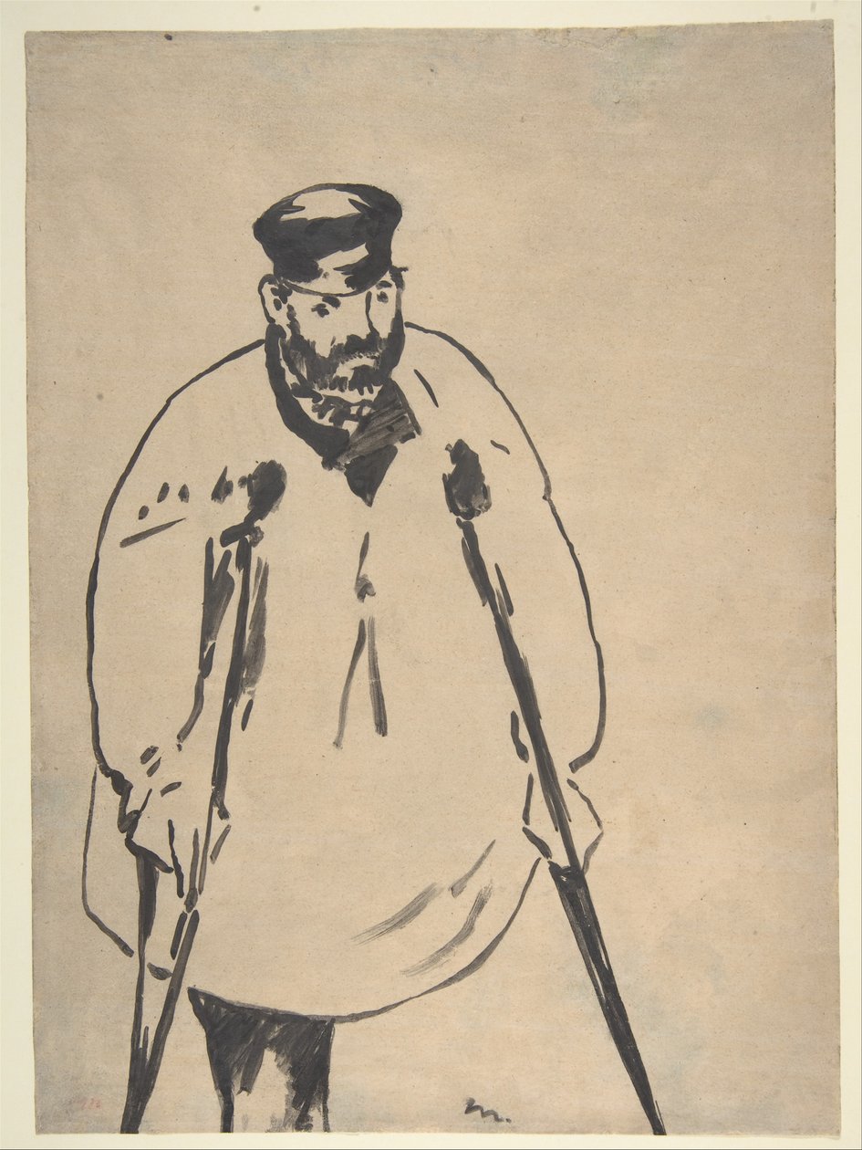 マネ - 松葉杖をつく男 1878年 作： エドゥアールマネ
