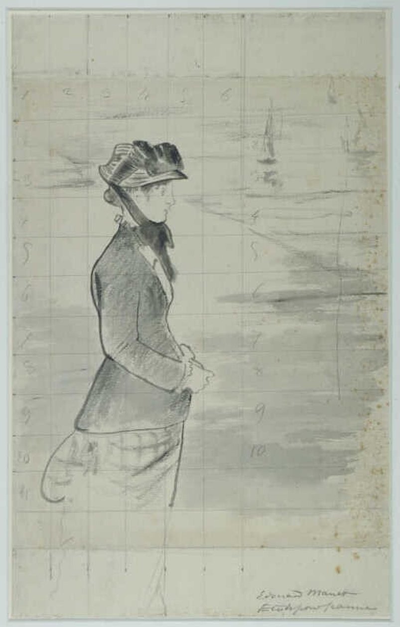 マネ - 海辺に立つアナベル・リー 1881年頃 作： エドゥアールマネ